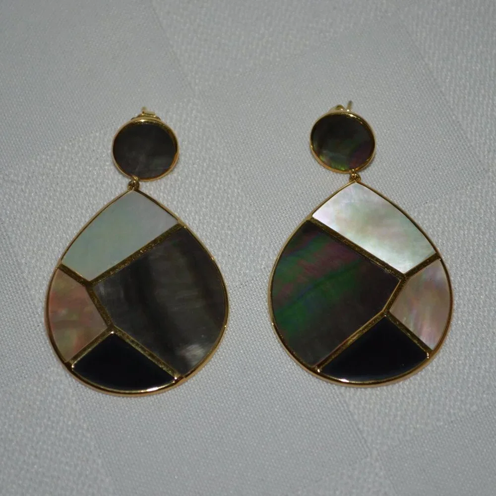 $998 IPPOLITA Polished Rock Candy 18k Multi-Stone Mosaic Snowman Drop Earrings